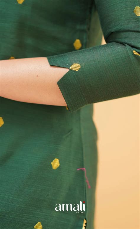 Bottle Green Slub Cotton Silk Co-ord Set – Amali Salwars