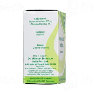 Dr Willmar Schwabe India Azadirachta Indica 1x Mt Tablet 20 Gm - Uses ...