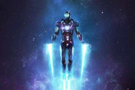 Iron Man goes out for flying at night 4K wallpaper download