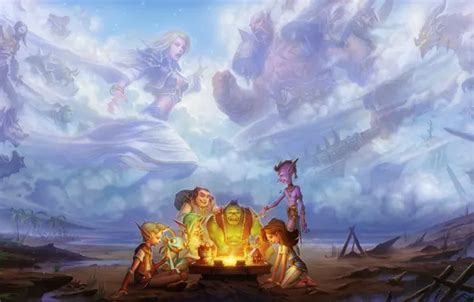 Wallpaper the sky, clouds, children, sky, clouds, Garrosh Hellscream ...