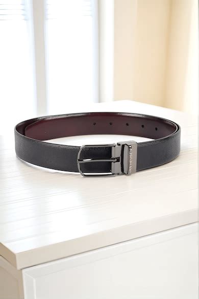 Buy Men Black Textured Formal Belt Online - 39737754 | Van Heusen
