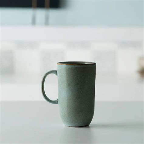 Aqua Rustic Ceramic Mug- Tall - Ellementry – ellementry