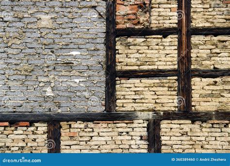 Aged Brick And Timber Wall Texture Royalty-Free Stock Photo ...