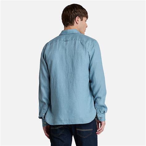 Camisa em Linho Mill Brook para Homem em Azul