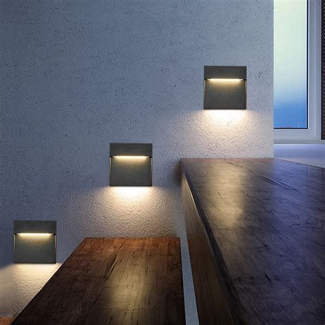LED Outdoor Wall Lamp Step Lights IP65 Waterproof 3000K Warm White ...