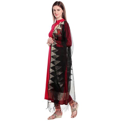 Black & Gold Organza Printed Dupatta Dupatta Bazaar