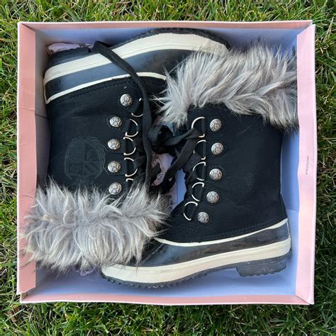 Vintage juicy couture boots 90s fur boots with... - Depop