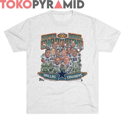 90s Vintage Dallas Cowboys Caricature 1996 Super Bowl XXX Champions ...