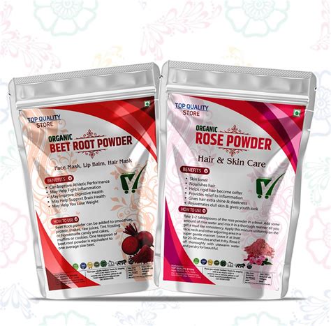 TQS Organic Rose & Beetroot Face Pack Powder for Face and Skin Care ...