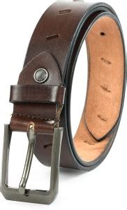 ethos fashion Men Brown Genuine Leather Belt Brown - Price in India ...