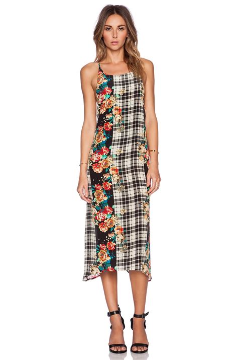 MERRITT CHARLES Emmy Dress in Plaid & Floral | REVOLVE