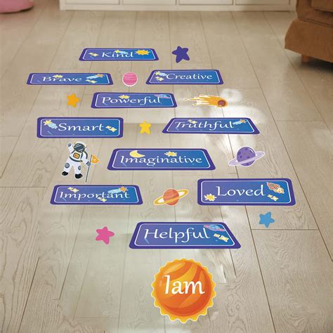 Inspirational Quotes Floor Decals 7 Sheets Motivational Hopscotch Game ...