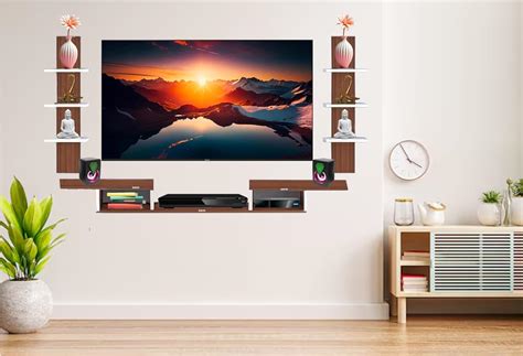 EVETO Engineered Wood TV & Set Top Box Unit Stand with Shelves for ...