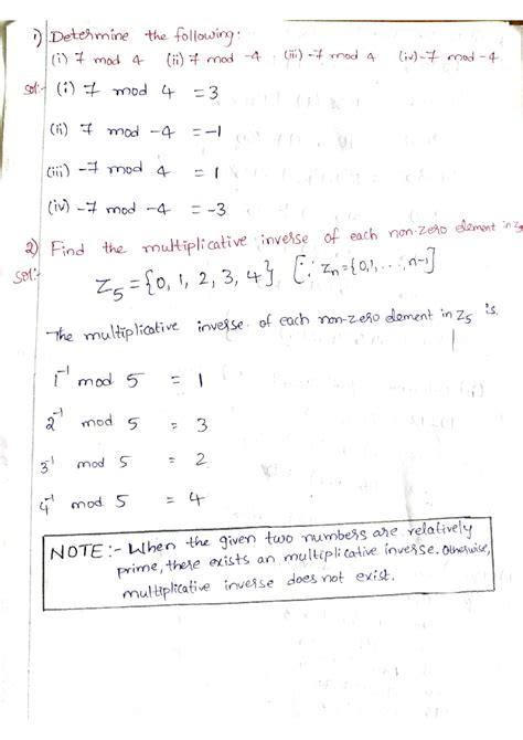 Modular Arithmetic, Euclidean Algo, Extended Euclidean Algo - 1 ...