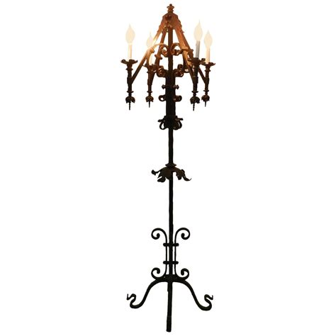 Monumental Gothic Iron Floor Lamps at 1stDibs