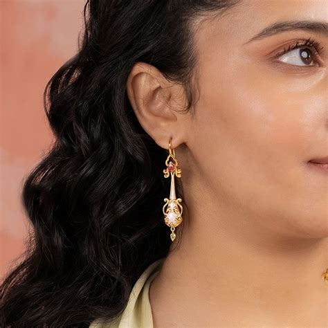 Buy 925 Silver Shaya by CaratLane Bridechilla Fishhook Earrings in Gold ...