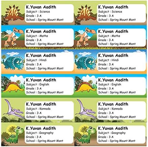 PERSONALISED BOOK LABEL STICKERS | Name Labels For Kids School Note ...