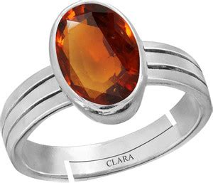CLARA Gomed Hessonite 4.8cts or 5.25ratti Adjustable Ring For MEN ...