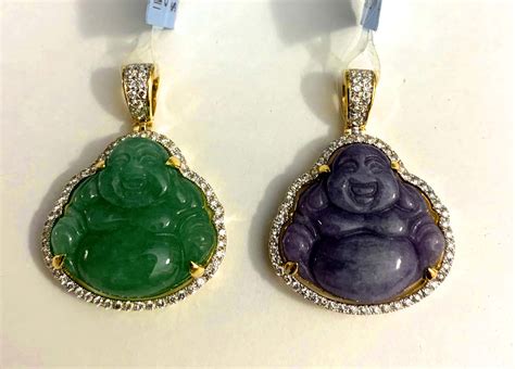 10K Gold Diamond Jade Buddha Pendant – BlinCo. Inc.