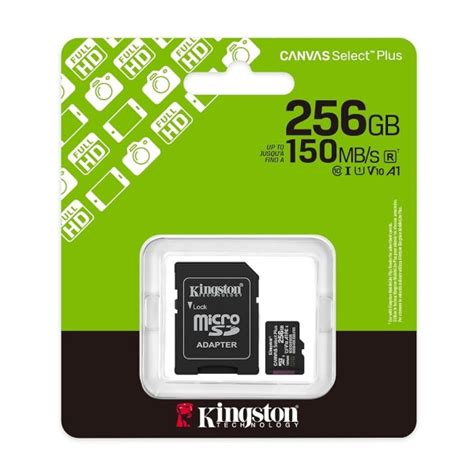 Kingston Canvas Select Plus 256GB Class 10 Micro SD Card With Adapter ...