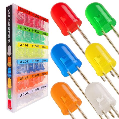 EEEEE 600pcs 6 Colors 5mm LED Diode Assortment LED India | Ubuy