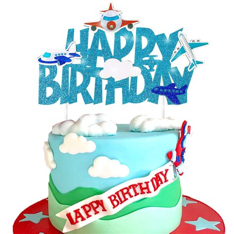Buy Airplane Cake Topper,Airplane Birthday Party Supplies, Airplane ...