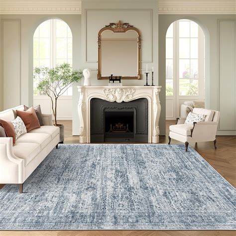 Amazon.com: Soalmost 9x12 Area Rugs for Living Room, Non Slip Machine ...