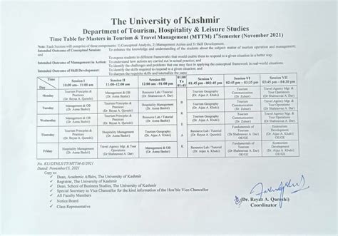 Tourism, Hospitality & Leisure Studies, University of Kashmir