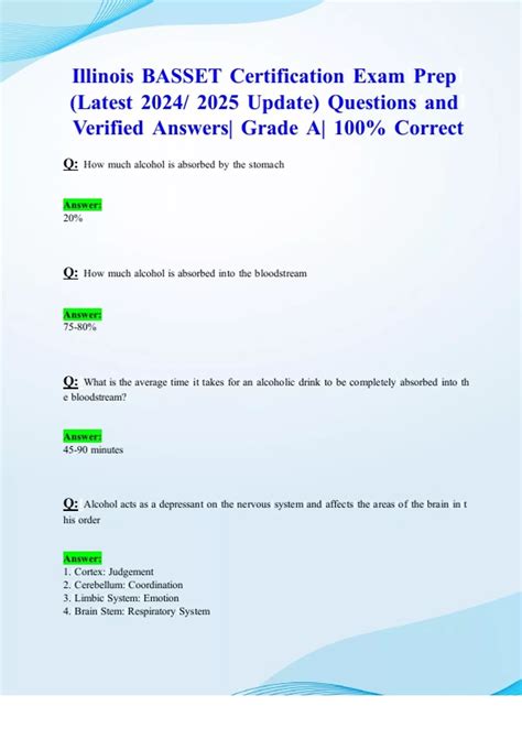 Illinois BASSET Certification Exam Prep (Latest 2024/ 2025 Update ...