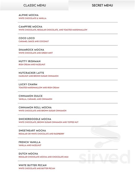 Shadrachs Coffee menu in Jonesboro, Arkansas, USA