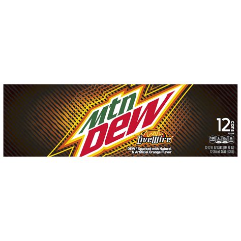 Buy Mountain Dew Live Wire Orange Flavored Soda Pop, 12 oz, 12 Pack ...