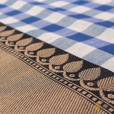 Blue-White Pure Cotton Banarasi Handloom Saree - Tilfi