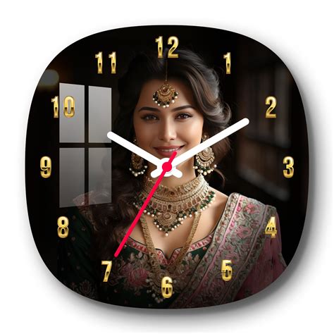 Customized/Personalized Premium Acrylic Analog Wall Clock with Photo f ...