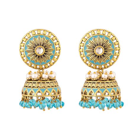 Gwalior Dome Enameled Jhumka Earrings – VOYLLA