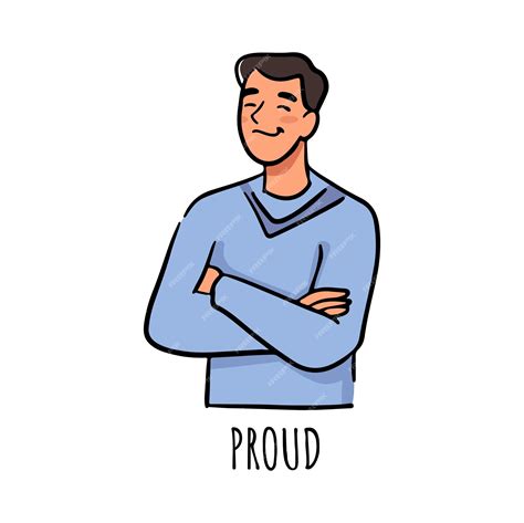 Premium Vector | Man with proud or content facial expression