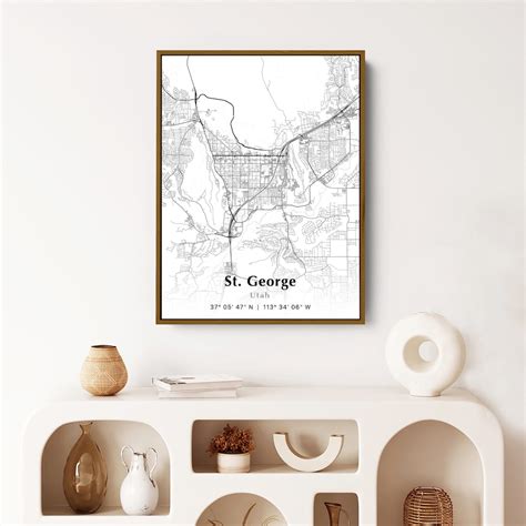 St. George City Map Print, St. George Utah Map Poster, USA City Street ...