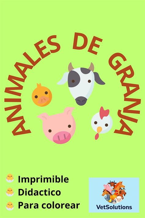 Farm Animals PDF E-book, Printable to Color and Complete in Spanish, 11 ...