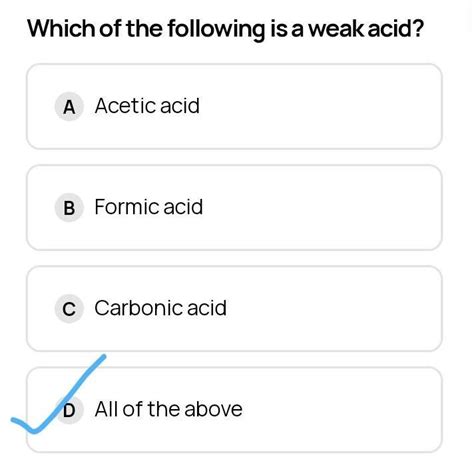 Which one of the following is a weak acid? - Brainly.in