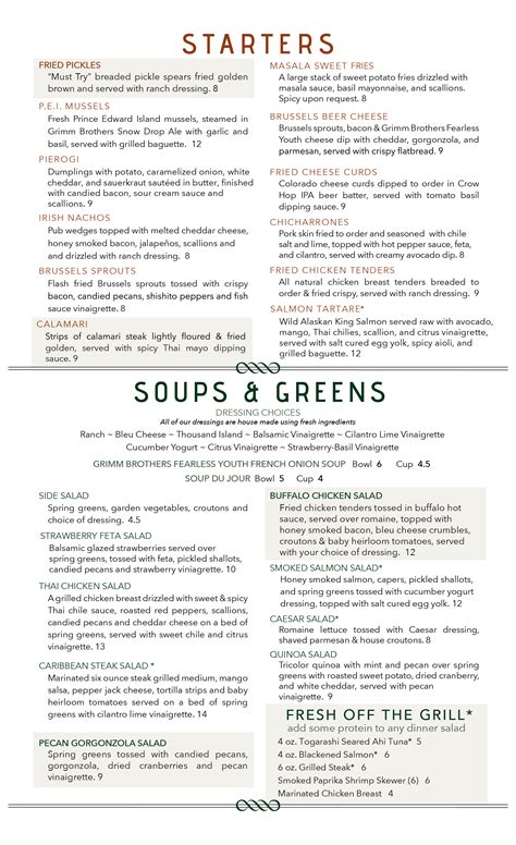 Menu | Henry's Pub