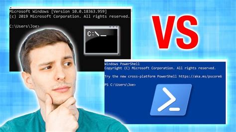 Windows PowerShell vs Command-Prompt 的图像结果