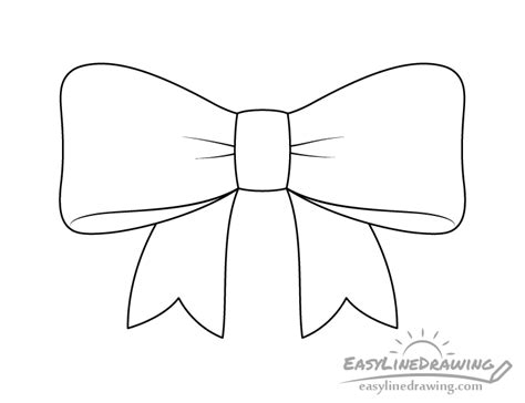 How to Draw a Ribbon Step by Step - EasyLineDrawing
