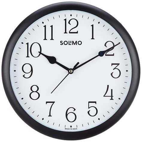 Buy Amazon Brand - Solimo Round Analog Wall Clock | Plastic | 11 Inch ...