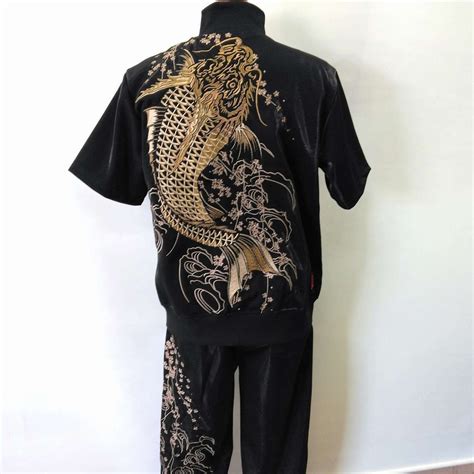 和柄セットアップ 鯉刺繍 Mサイズ Carp embroidery setup | あさひや木更津