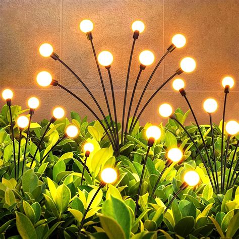 LETMY 6 Pack 48 LED Solar Garden Lights, Upgraded Solar Firefly Lights ...