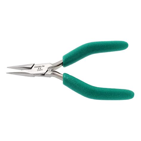 Excelta 2644 Plier, Chain Nose, 4.75" Overall Length, Stainless Steel ...