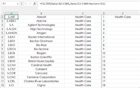 Excel 365 Filter Function 的图像结果