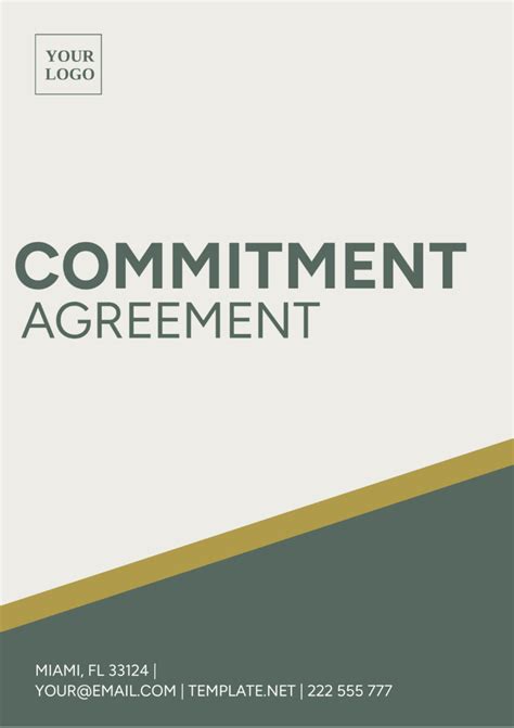 Free Commitment Agreement Template to Edit Online