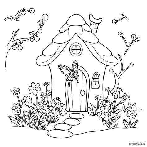 Printable Fairy House Coloring Pages
