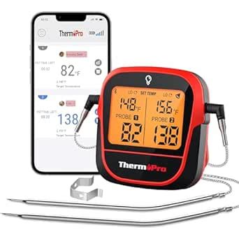 ThermoPro TP902 450-ft Wireless Meat Thermometer Digital, Bluetooth ...
