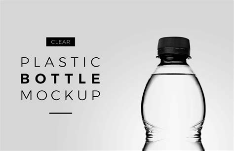Free Clear Plastic Bottle Mockup (PSD)